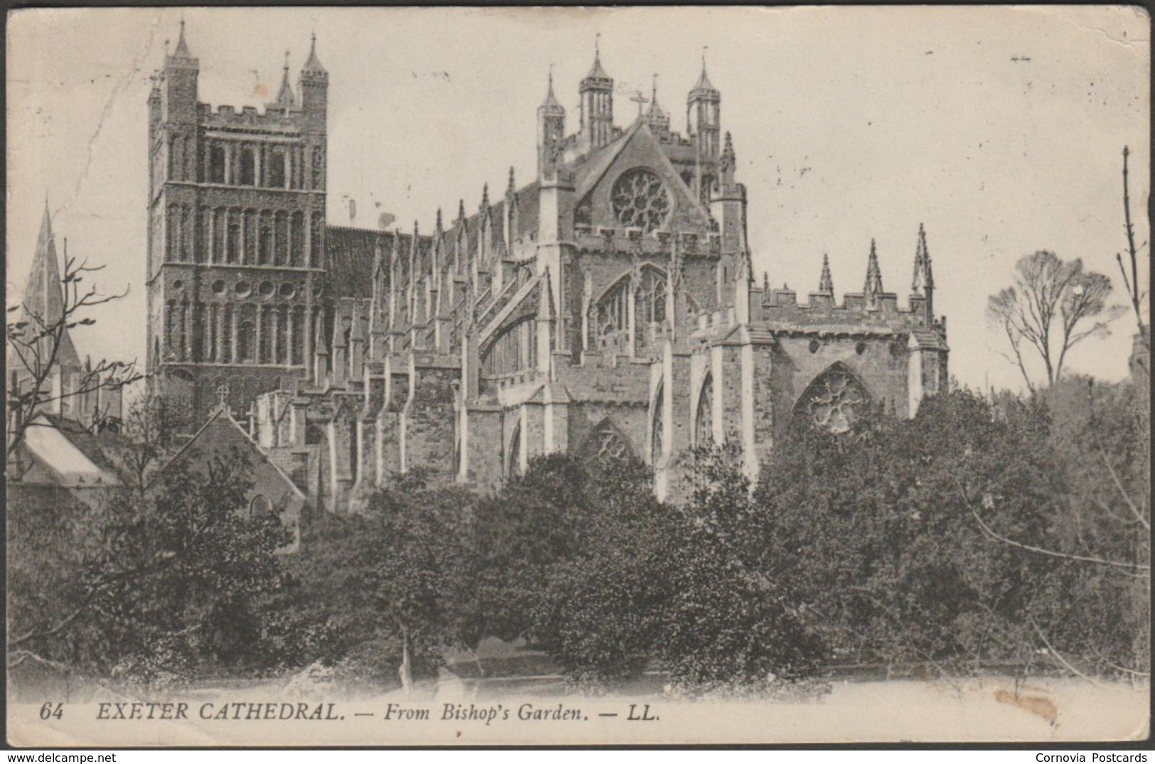 Exeter Cathedral From Bishop's Garden, Devon, 1918 - Lévy Postcard LL64 - Exeter