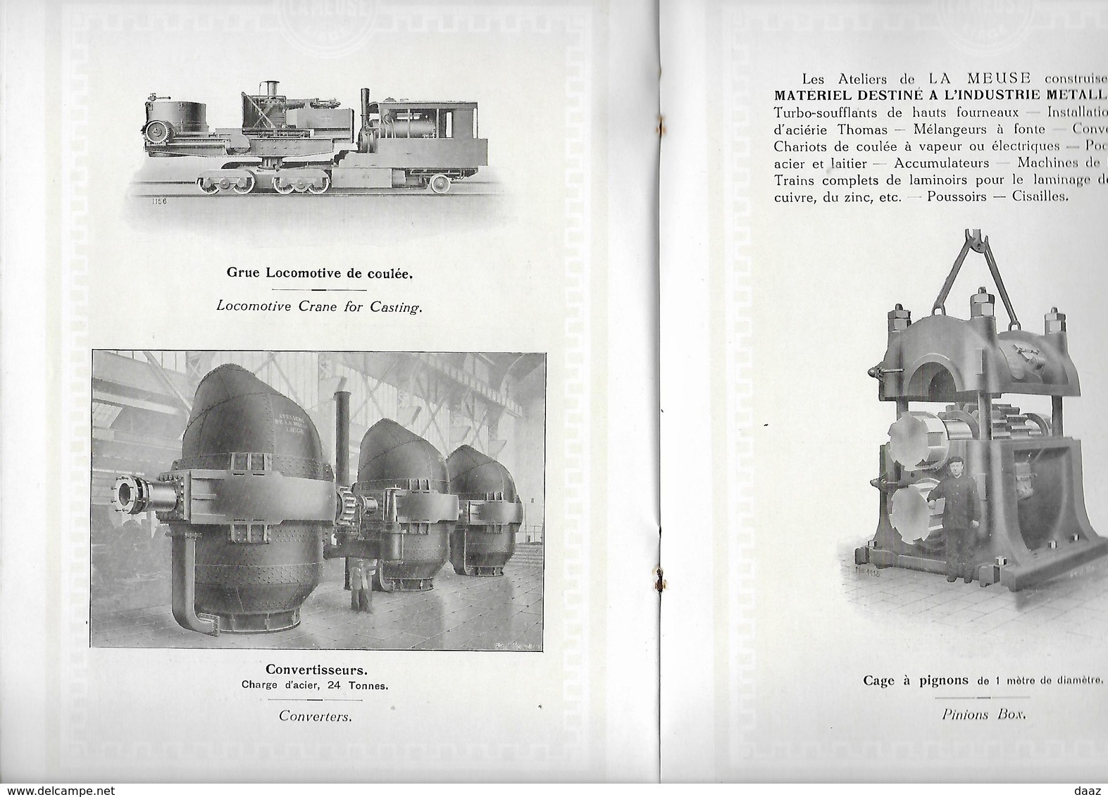 Album 1926 Ateliers Construction De La Meuse Liège (Sclessin)  Locomotives Locomotive Machines Vapeur Mines Métallurgie - Chemin De Fer & Tramway