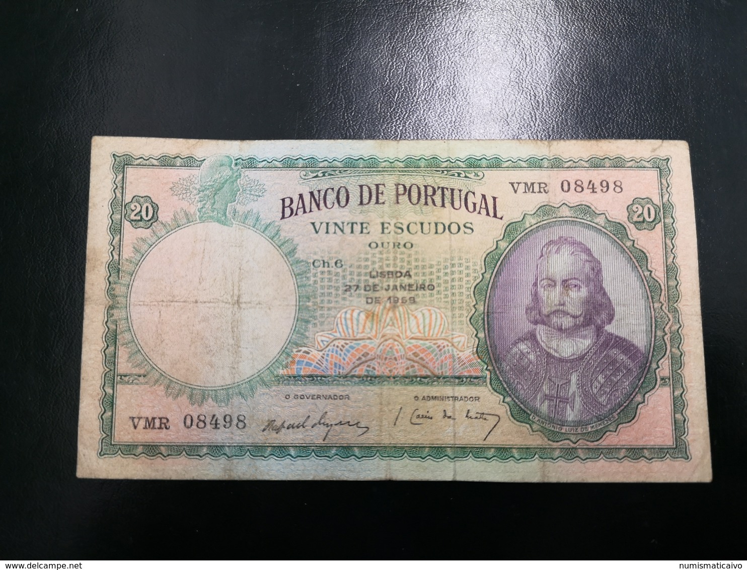 Portugal PAPEL NOTA 20$00  CH 6 27 JANEIRO 1959 - Portugal