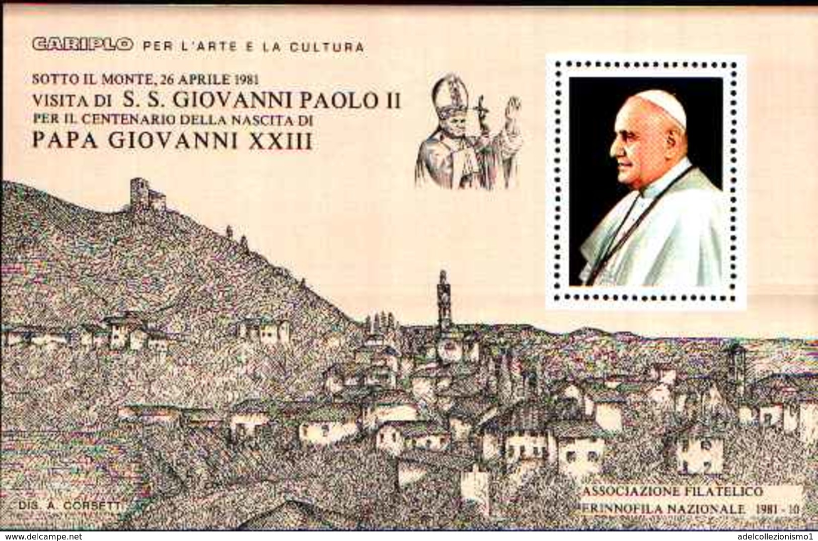 74926) VATICANO- FOGIETTO ERINNOFILO 1981 VISITA DEL PAPA A SOTTO IL MONTE PER I 100 ANN, PAPA G.XXIII  -MNH** - Carnets