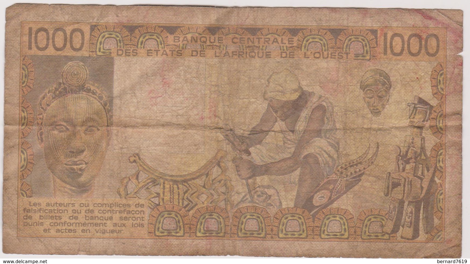 Billet  Banque Centrale Des Etats De L'afrique De L'ouest  Valeur 1000 Francs - Other - Africa