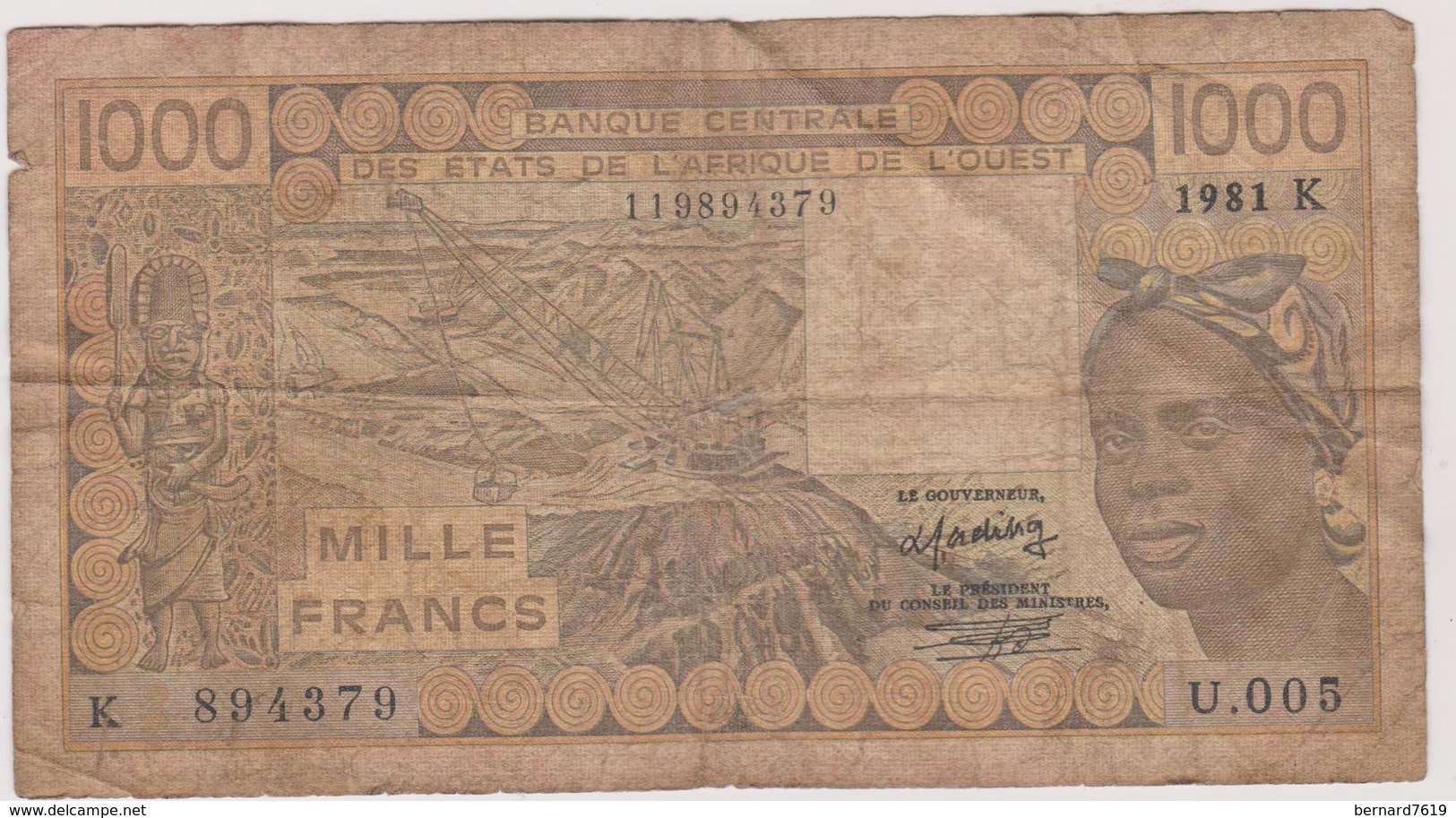 Billet  Banque Centrale Des Etats De L'afrique De L'ouest  Valeur 1000 Francs - Andere - Afrika