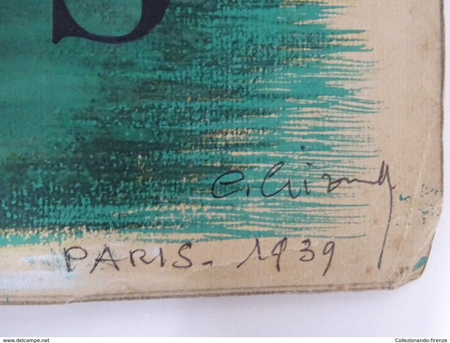 !SCONTI! Bozzetto originale Grand Prix Longchamps acquerello su cartoncino firmato e datato Parigi 1939