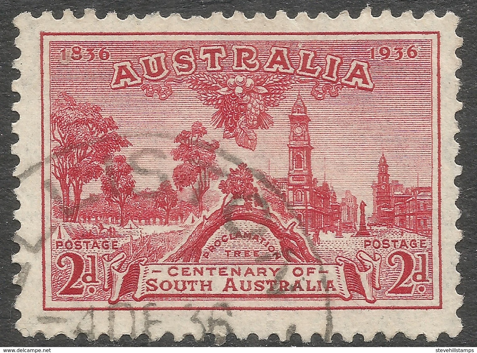 Australia. 1936 Centenary Of South Australia. 2d Used. SG 161 - Usados