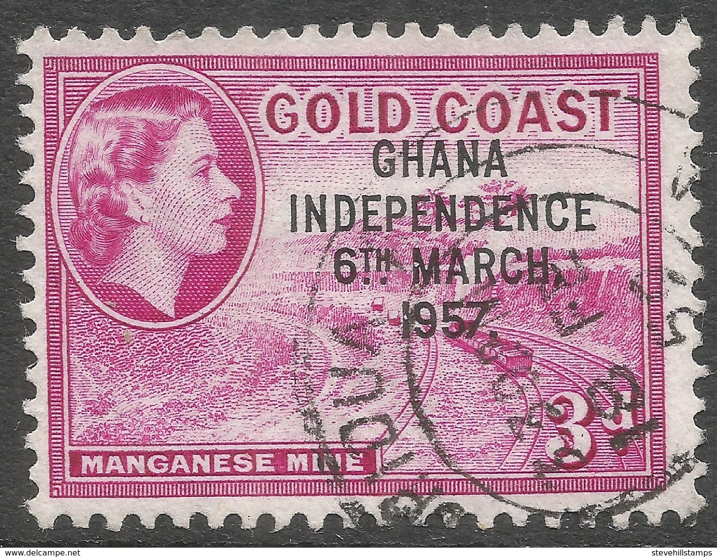 Ghana. 1957-58 Stamps Of Gold Coast O/P. 3d Used. SG 175 - Ghana (1957-...)