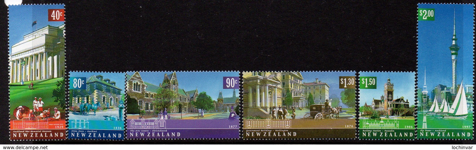 NEW ZEALAND, 2002 ARCHITECTURE 6 MNH - Unused Stamps