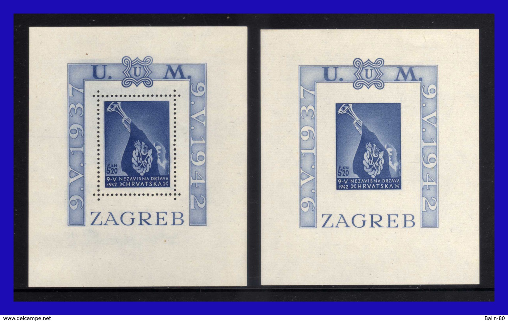 1943 - Croacia - Sc. B 18 - Dentada + No Dentada - MNH - CR- 231 - Croacia