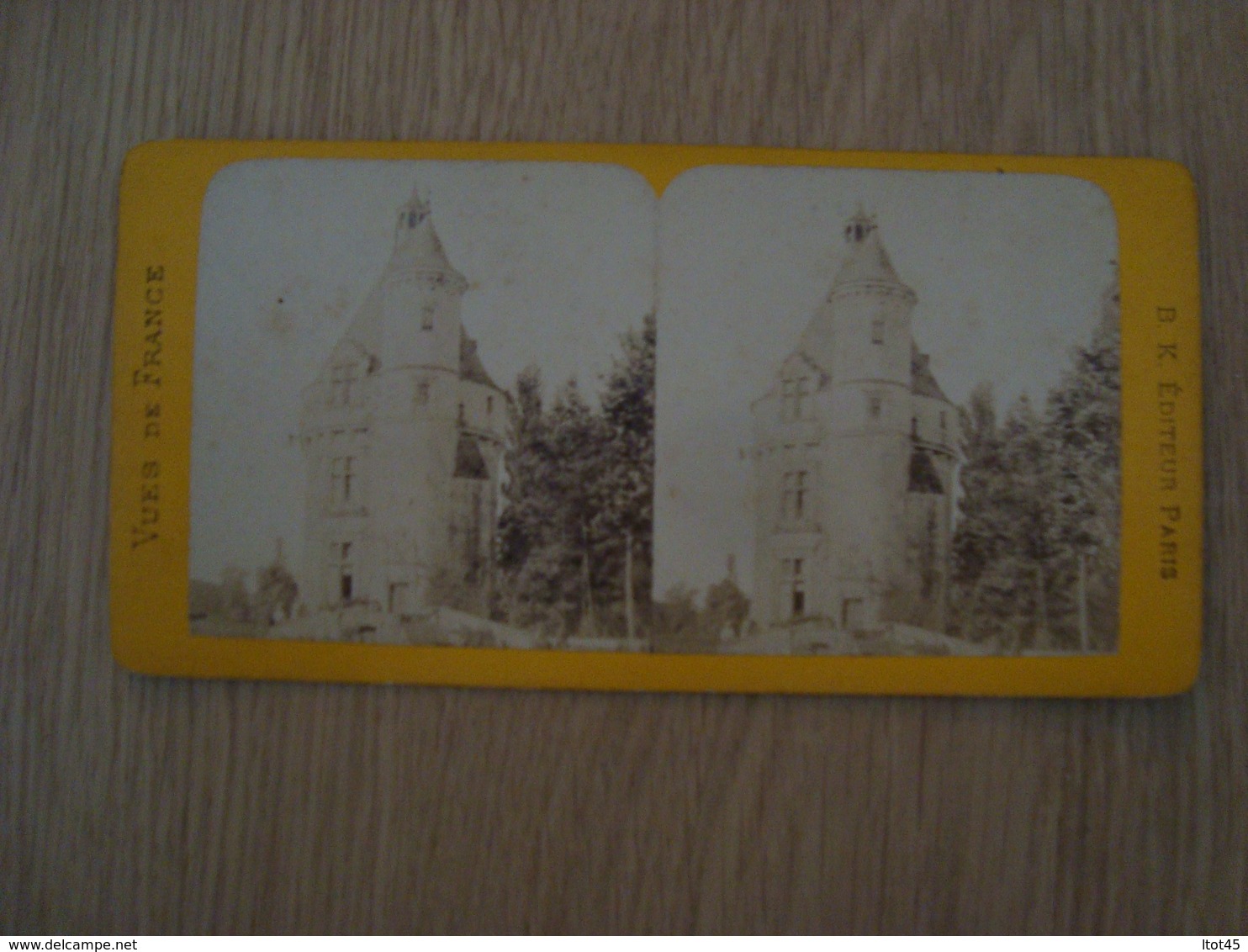 CARTE STEREOSCOPIQUE COUR DU CHATEAU DE CHENONCEAU VUE DE FRANCE - Cartes Stéréoscopiques