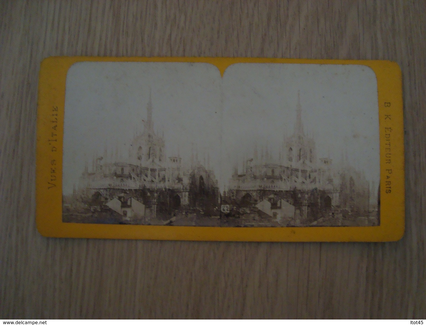 CARTE STEREOSCOPIQUE LA CATHEDRALE DE MILAN VUE D'ITALIE - Cartes Stéréoscopiques