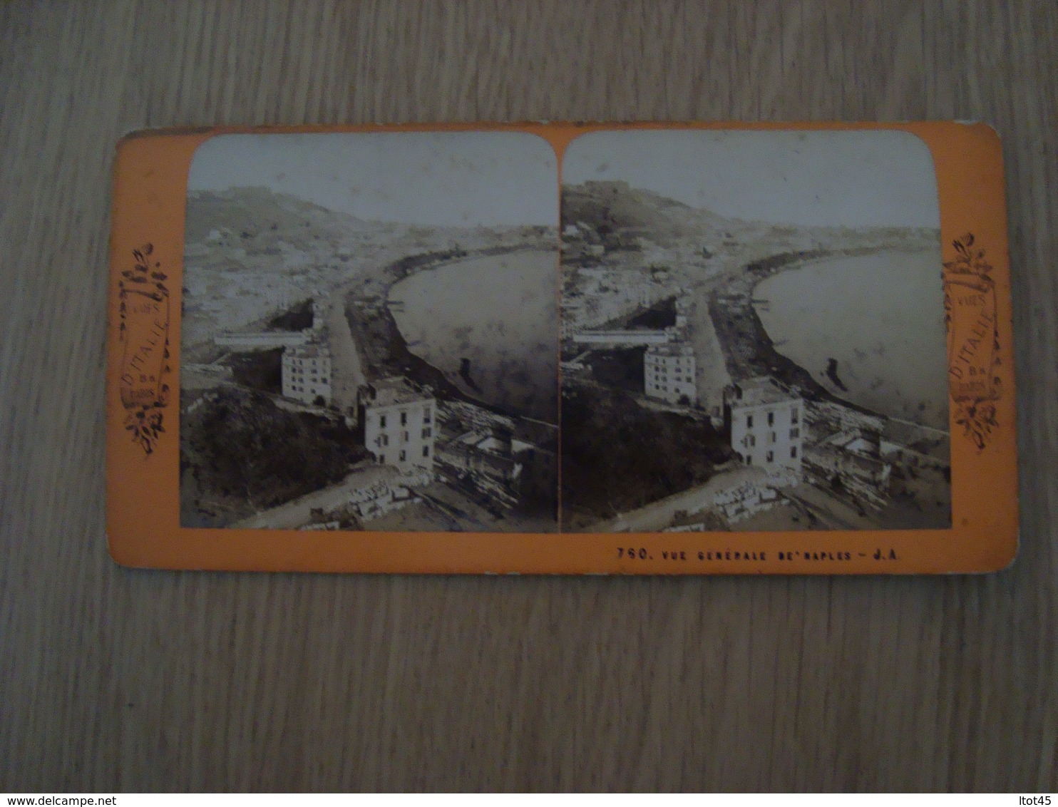 CARTE STEREOSCOPIQUE VUE GENERALE DE NAPLES VUE D'ITALIE - Stereoscope Cards