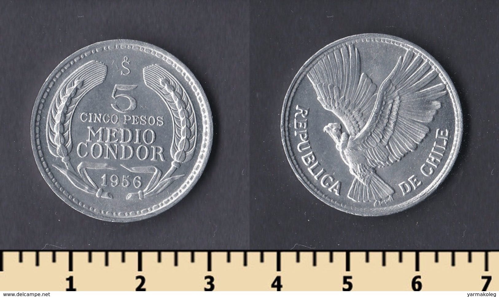 Chile 5 Pesos 1956 - Chili