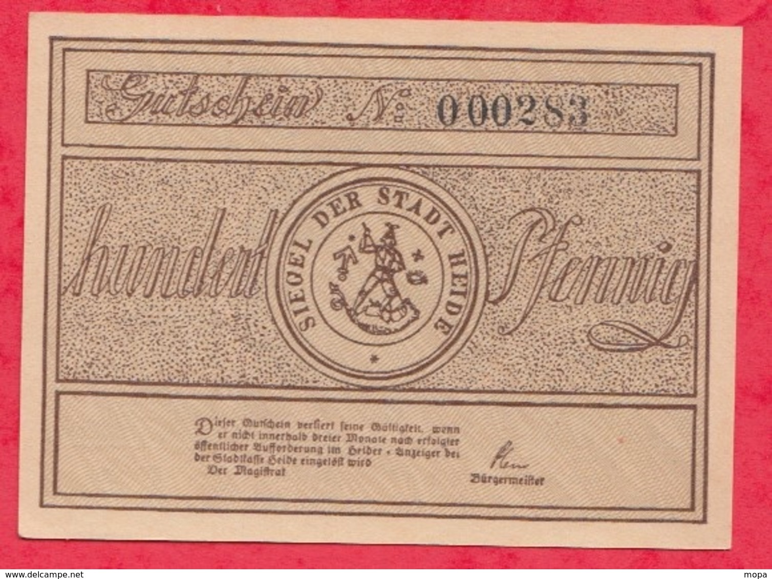 Allemagne 1 Notgeld De 1 Mark Stadt Heide (RARE) Dans L 'état  N °2929 - Collections