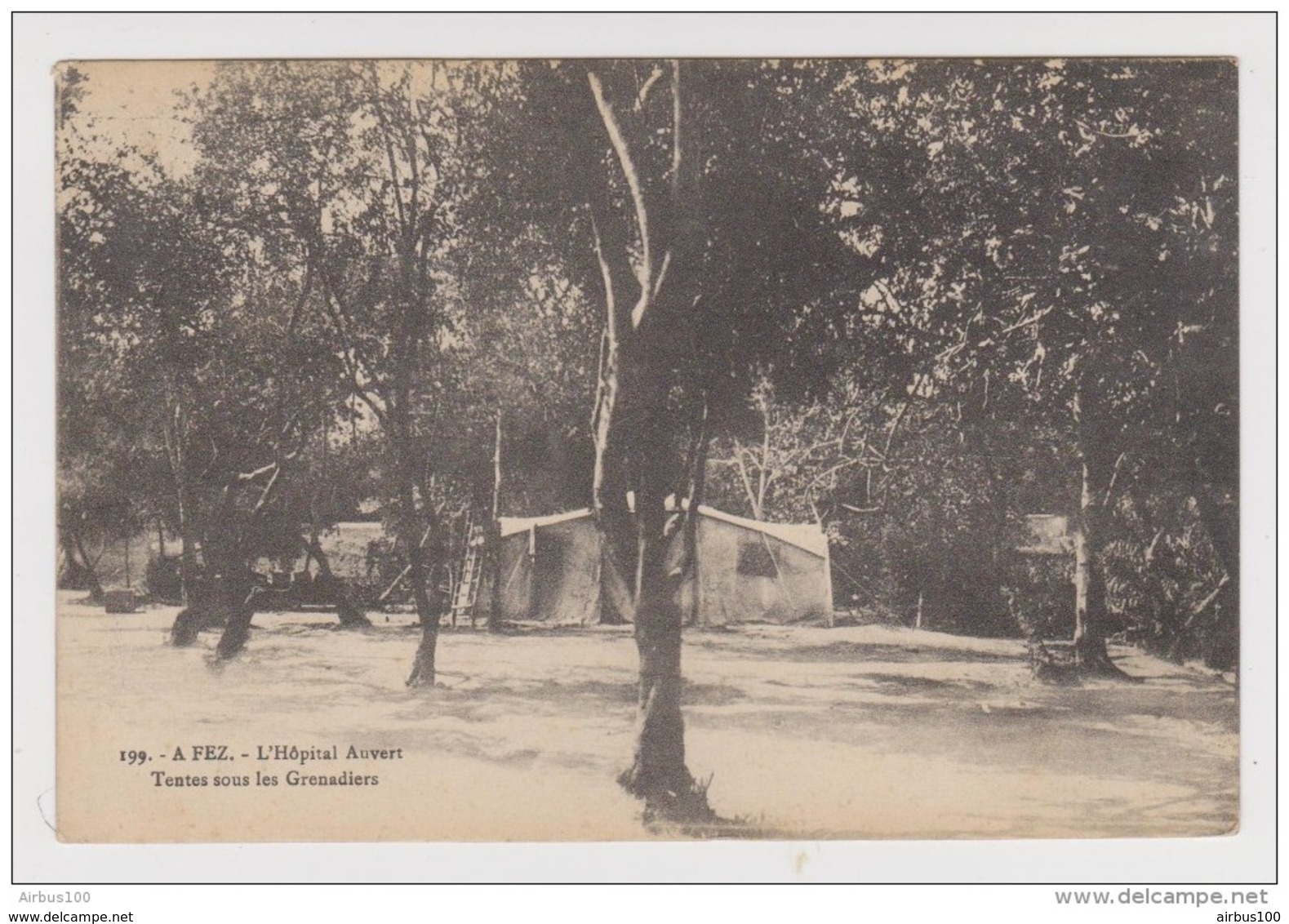 CARTE POSTALE MAROC FES FEZ L'HÔPITAL AUVERT INTER ARMA CARITAS CACHET HÔPITAL DE CAMPAGNE DE FEZ LE MÉDICIN CHEF - Cachets Militaires A Partir De 1900 (hors Guerres)