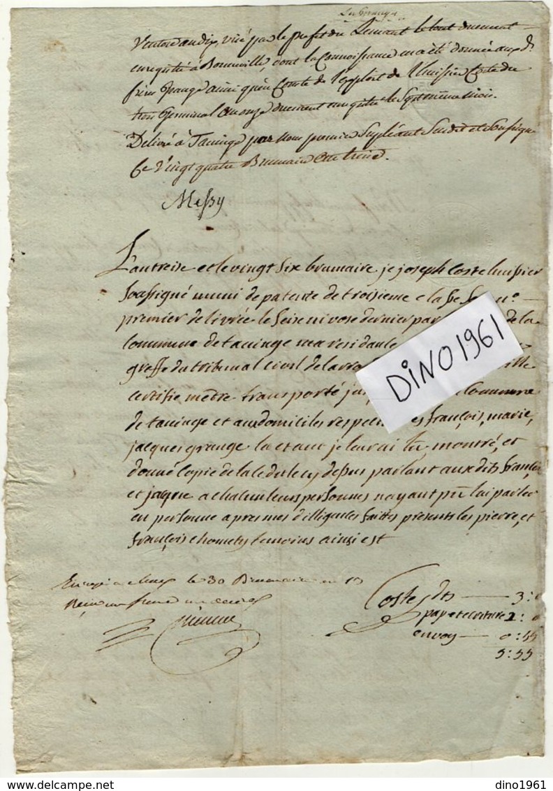 VP14.156 - Mont - Blanc - TANINGES - Acte An 13 - Manuscrits