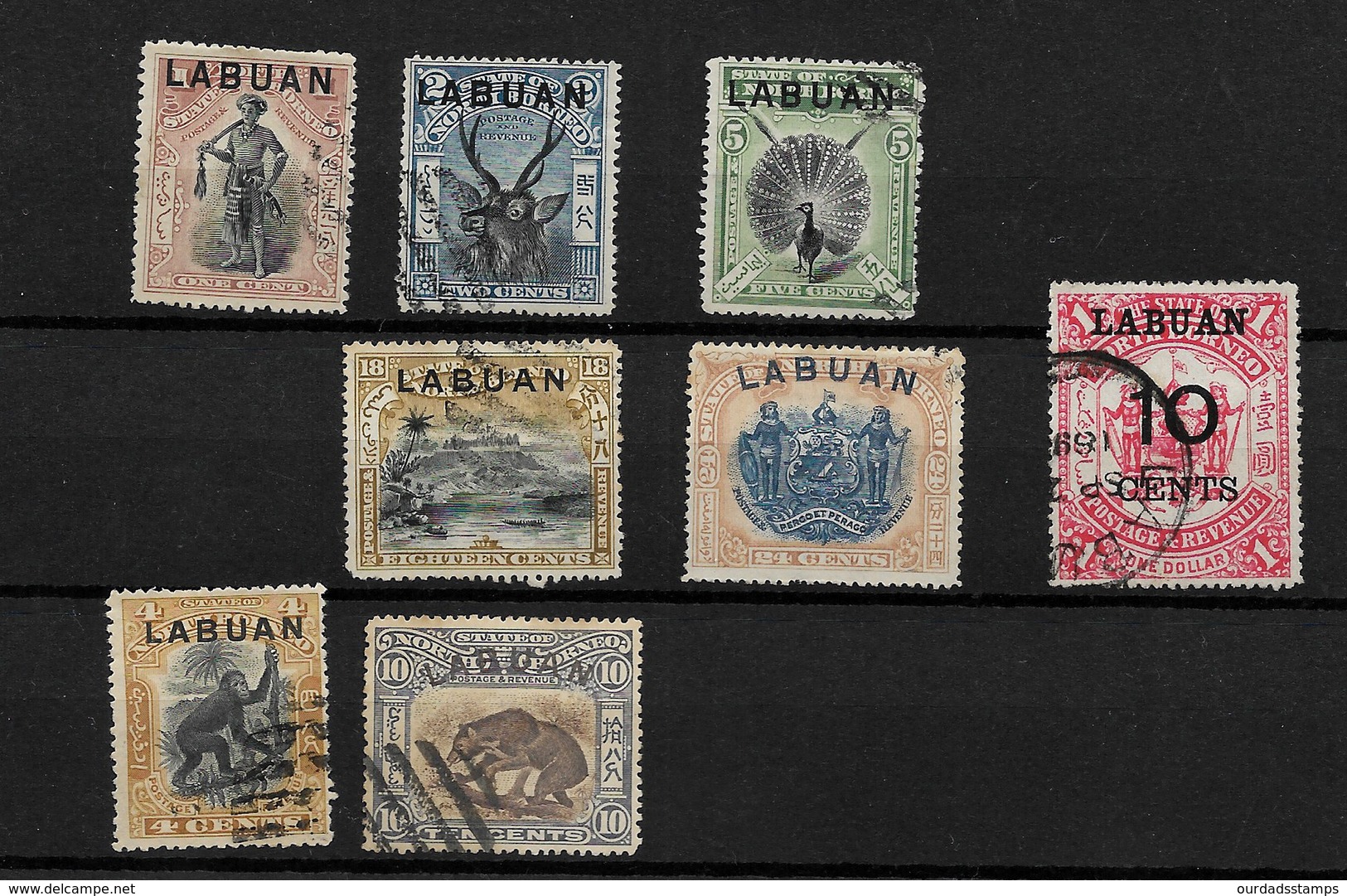 Labuan 1897 Small Selection Of North Borneo Stamps Optd Labuan (7359) - North Borneo (...-1963)