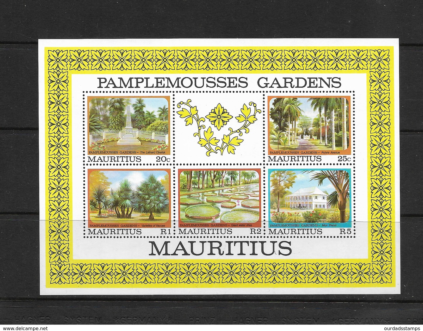 Mauritius 1980 Pamplemousses Botanical Gardens Minisheet MNH (7340) - Maurice (1968-...)