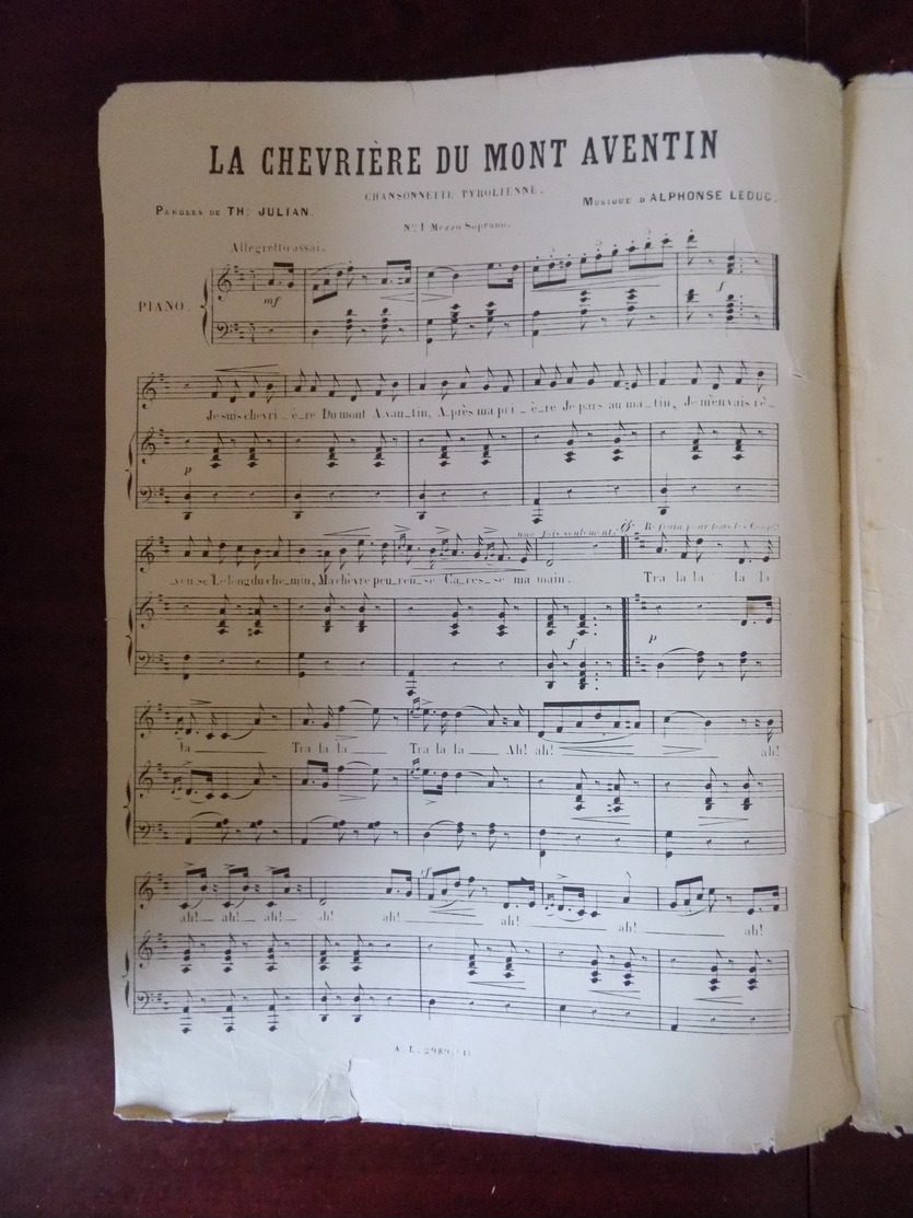 Partition " La Chevrière Du Mont Aventin " - Leduc - Chanson Tyrolienne - Partitions Musicales Anciennes