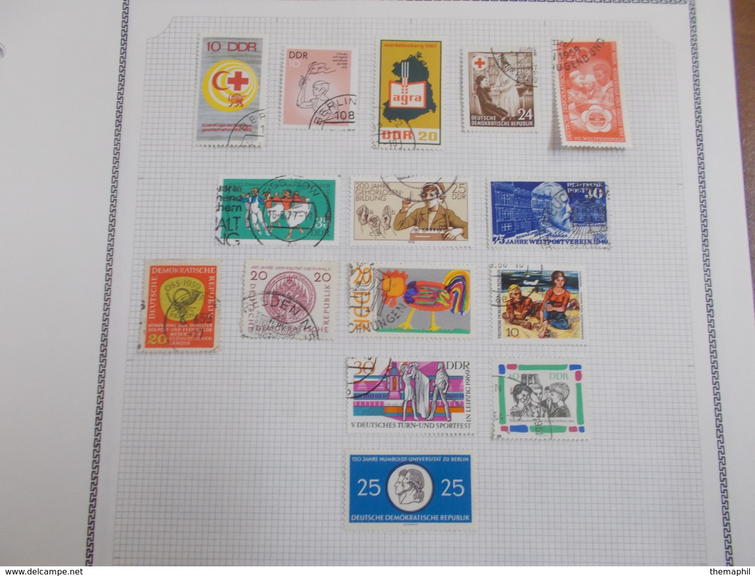 lot n°8 ALLEMAGNE occidentale + orientale  , collection sur page d'albums neufs * ou obl.   .. no paypal