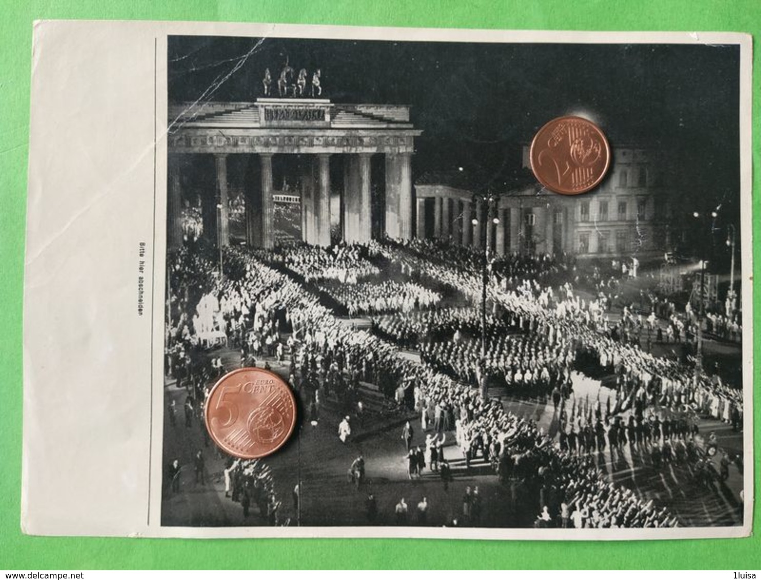GERMANIA  ALLEMAGNE  GERMANY  Foto Propaganda Raduna Porta Brandeburgo NAZISMO PROPAGANDA - Guerra 1939-45