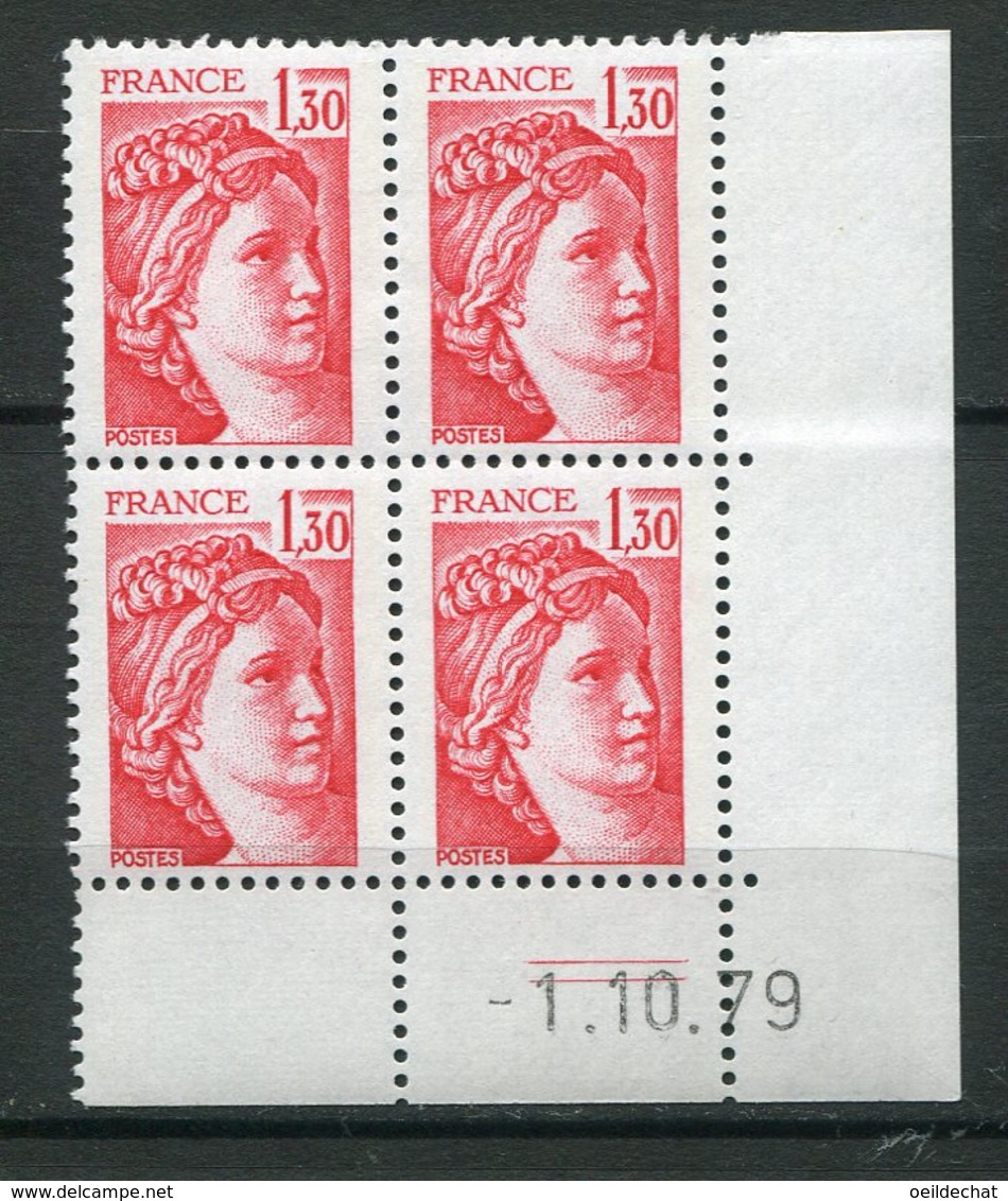 10694  FRANCE  N°2059 ** 1F 30 Rouge  Sabine  G.T  C.D Du  1.10.79  R.E   TTB - 1970-1979