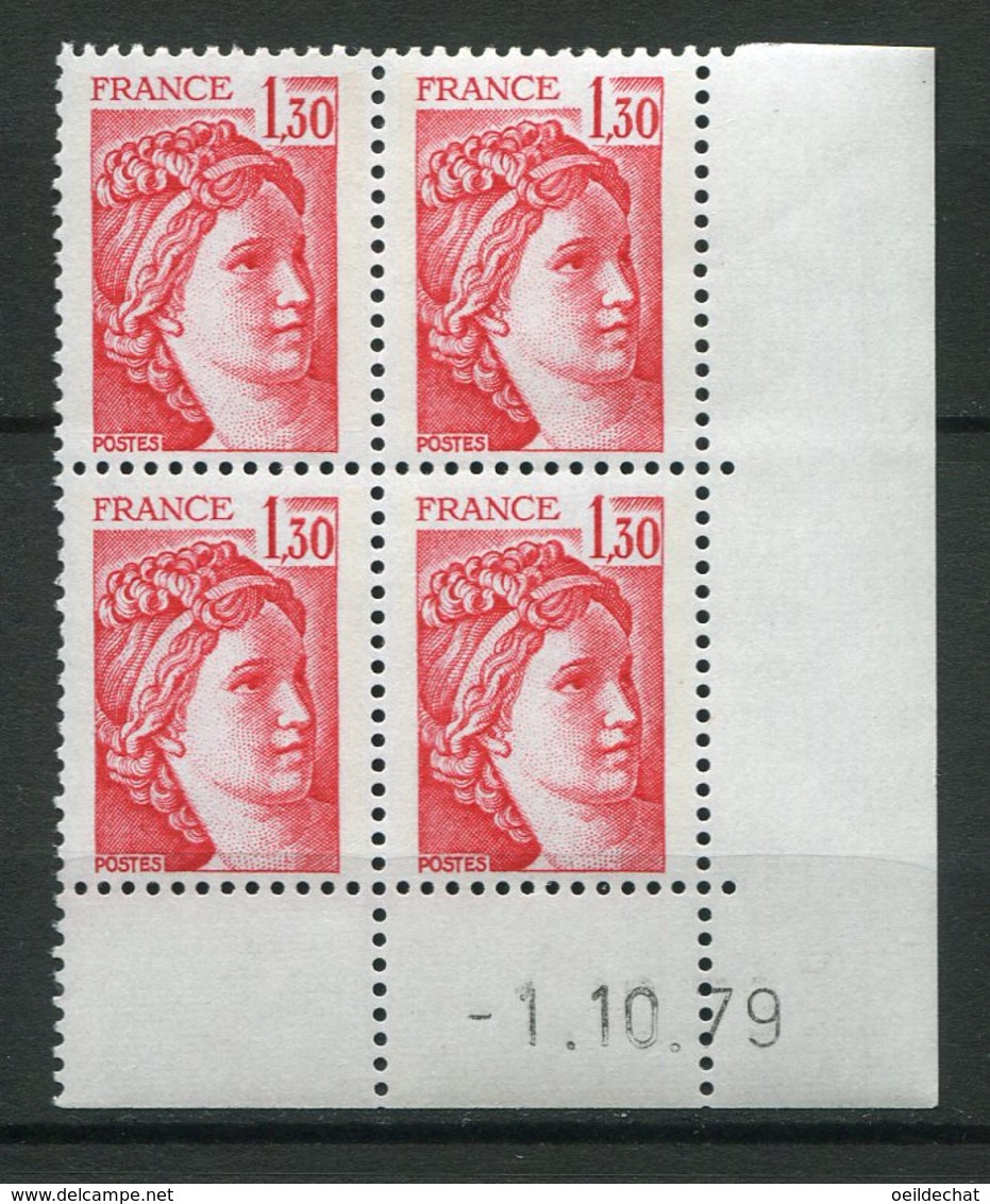 10696  FRANCE  N°2059 ** 1F 30 Rouge  Sabine  G.T  C.D Du  1.10.79     TTB - 1970-1979