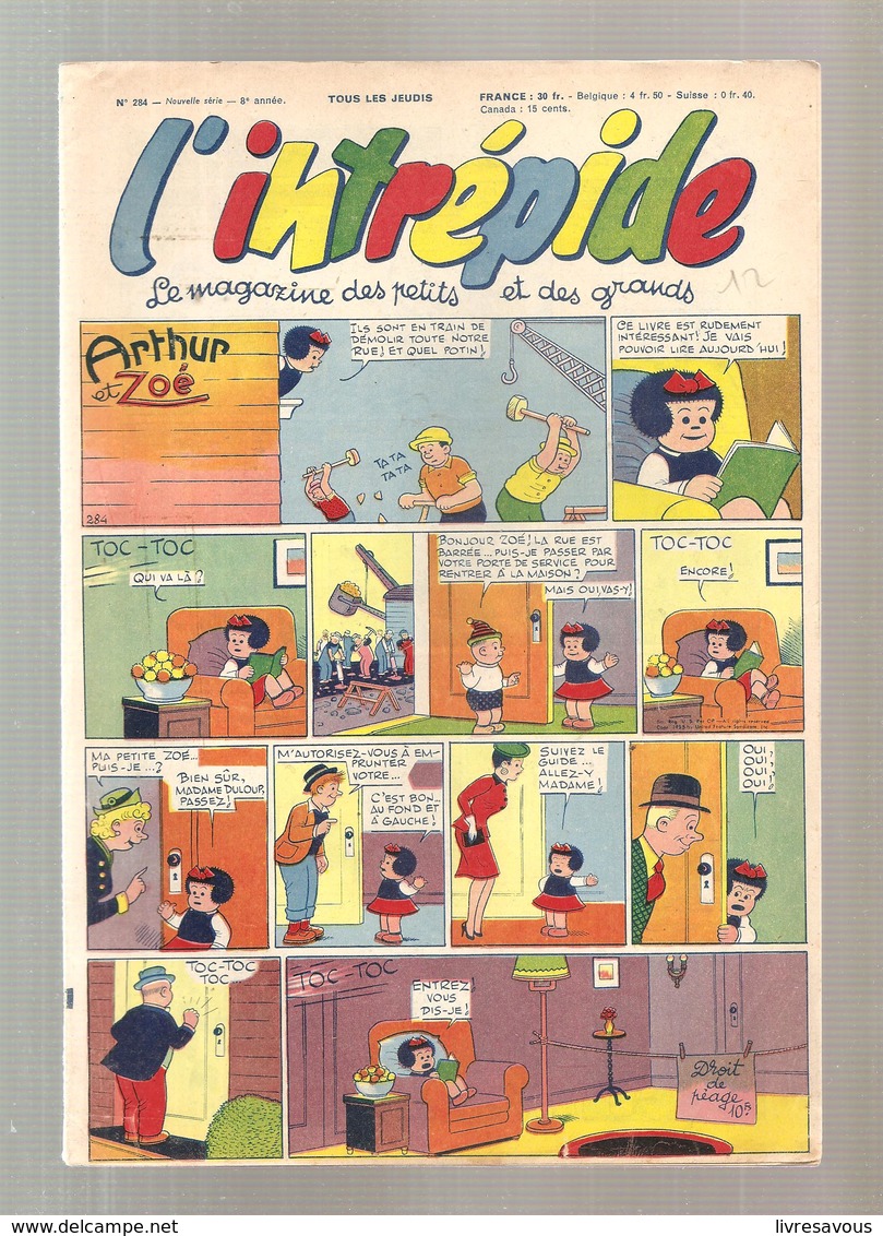 L'intrépide Magazine N°284 De 1955 Arthur Et Zoé - L'Intrépide