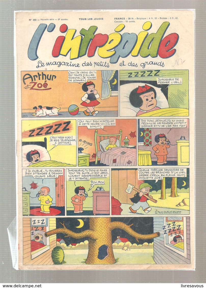 L'intrépide Magazine N°283 De 1955 Arthur Et Zoé - L'Intrépide