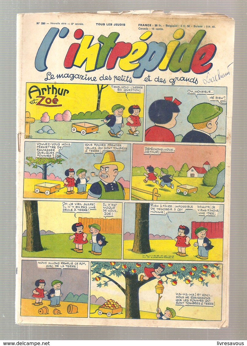 L'intrépide Magazine N°280 De 1955 Arthur Et Zoé - L'Intrépide