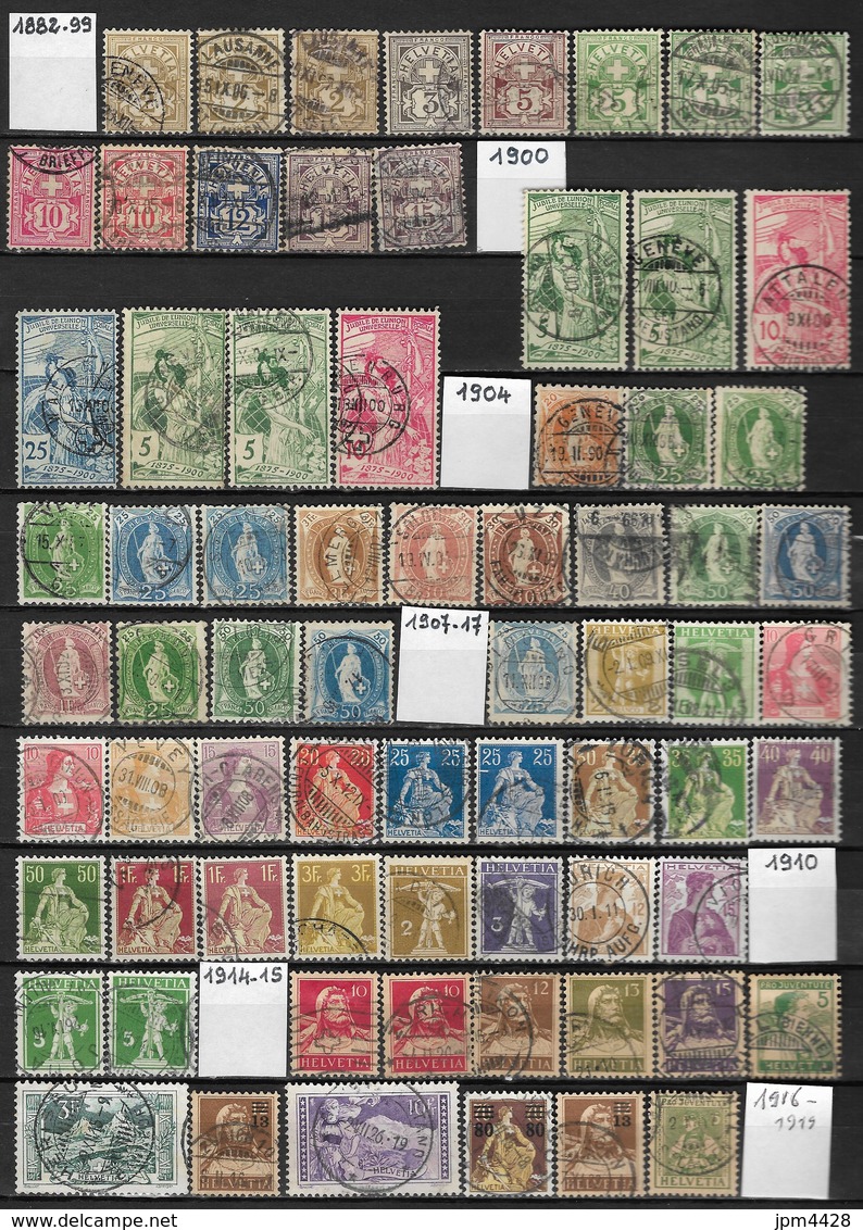 Suisse  Lot De 190 Timbres Oblitérés Entre 1882 Et 1935 Petit Prix - Vrac (max 999 Timbres)