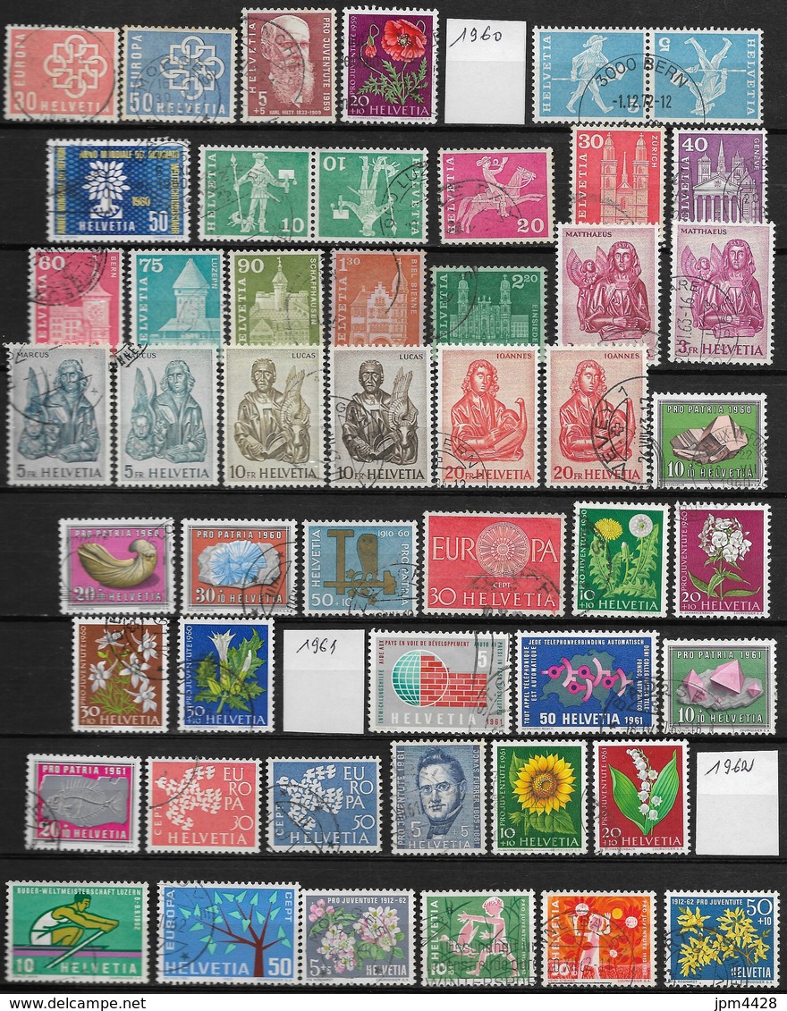 Suisse  Lot De 130 Timbres Oblitérés Entre 1947 Et 1962 Petit Prix - Vrac (max 999 Timbres)