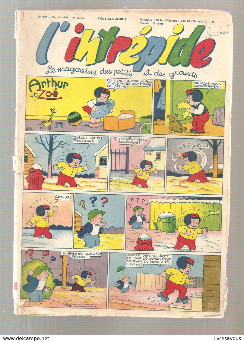 L'intrépide Magazine N°275 De 1955 Arthur Et Zoé - L'Intrépide