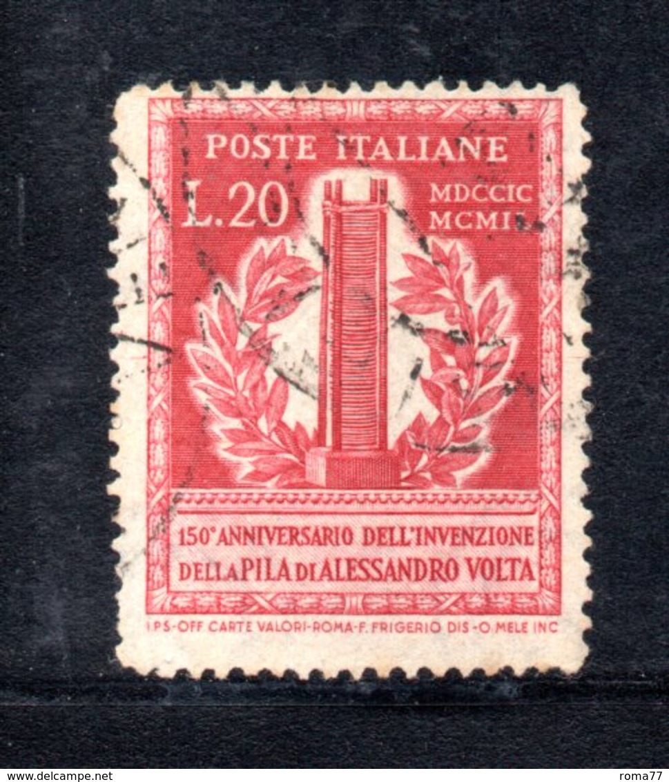 XP3088 - REPUBBLICA 1949 ,  20 Lire N. 611  Usato.  Volta 14 1/4  .Filigrana Lettere - Varietà E Curiosità