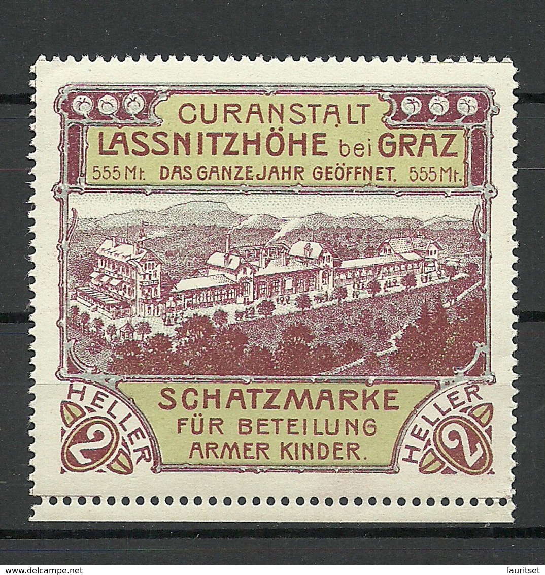 AUSTRIA Vignette Ca 1910 Werbemarke Curanstalt Lassnitzhöhe B. GRAZ Charity For Poor Children Shatzmarke MNH - Erinnophilie