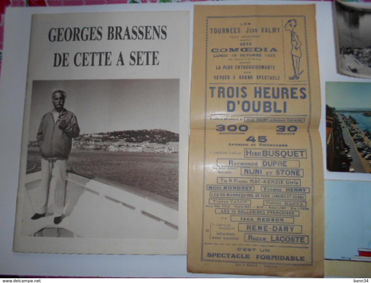 Lot Vieux Papiers Et Photos Sete Herault Cette / Brassens - Non Classés