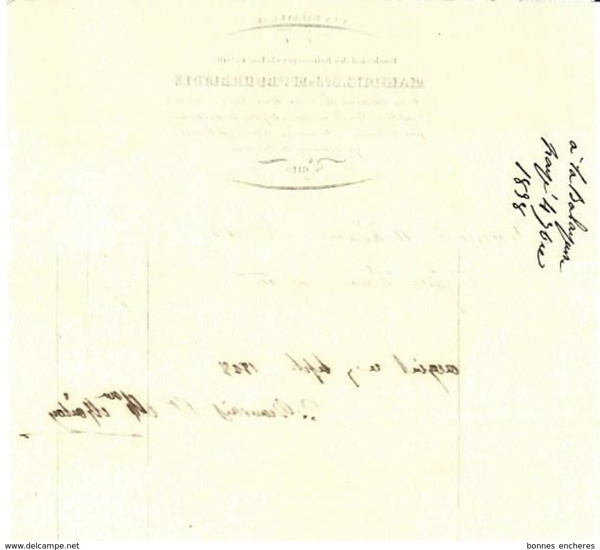 1829  PARIS Boul. Des Italiens Etoffes De Soies Schalls Mérinos.Toiles Peintes AUX CHINOIS Prix Fixe Damonneville B.E - 1800 – 1899