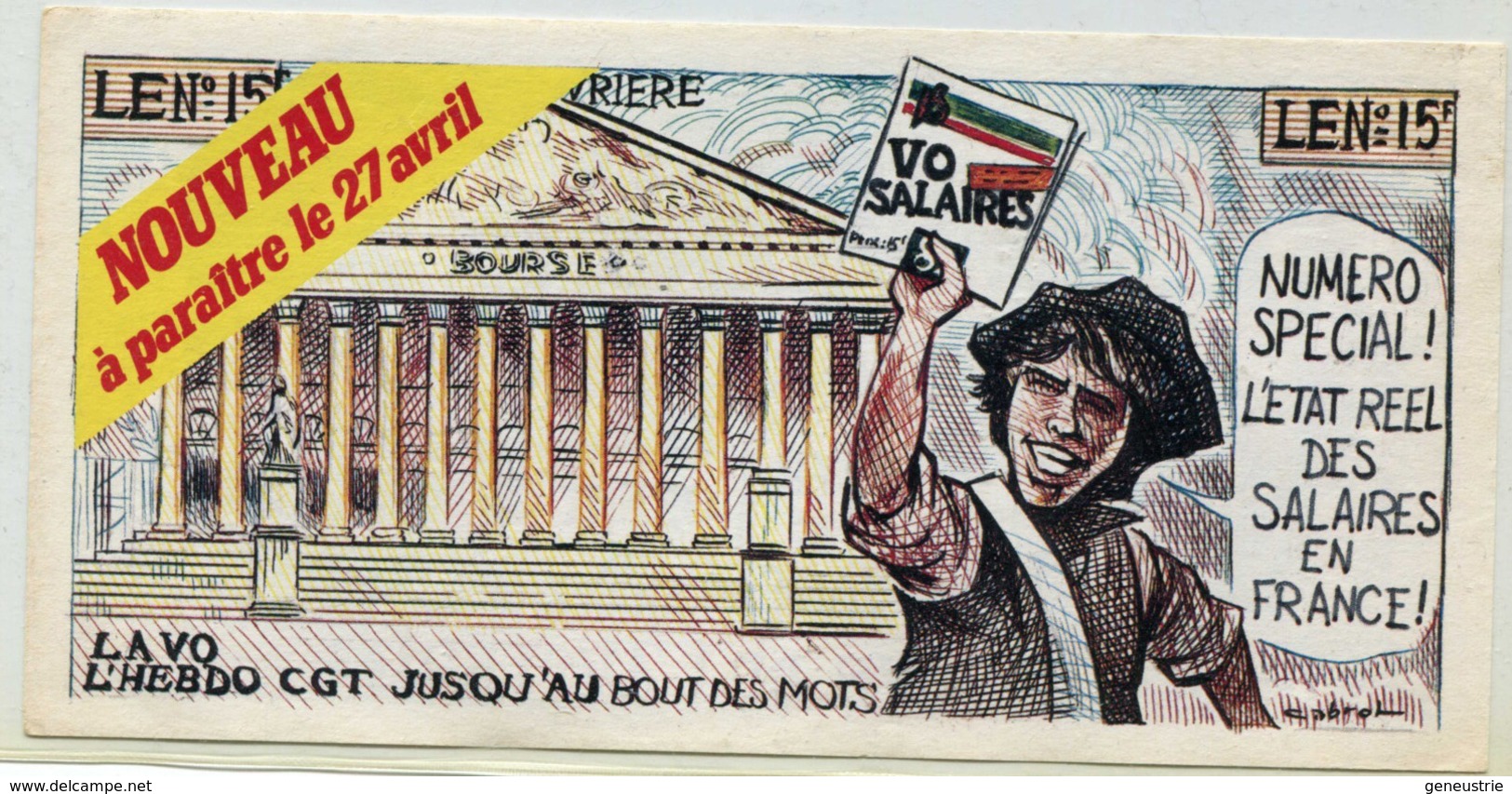 Billet De Banque Politique "Zéro Franc 1987 - Banque De L'Austérité - Jacques Chirac" Bank Note VO L'Hebdo - CGT - Specimen