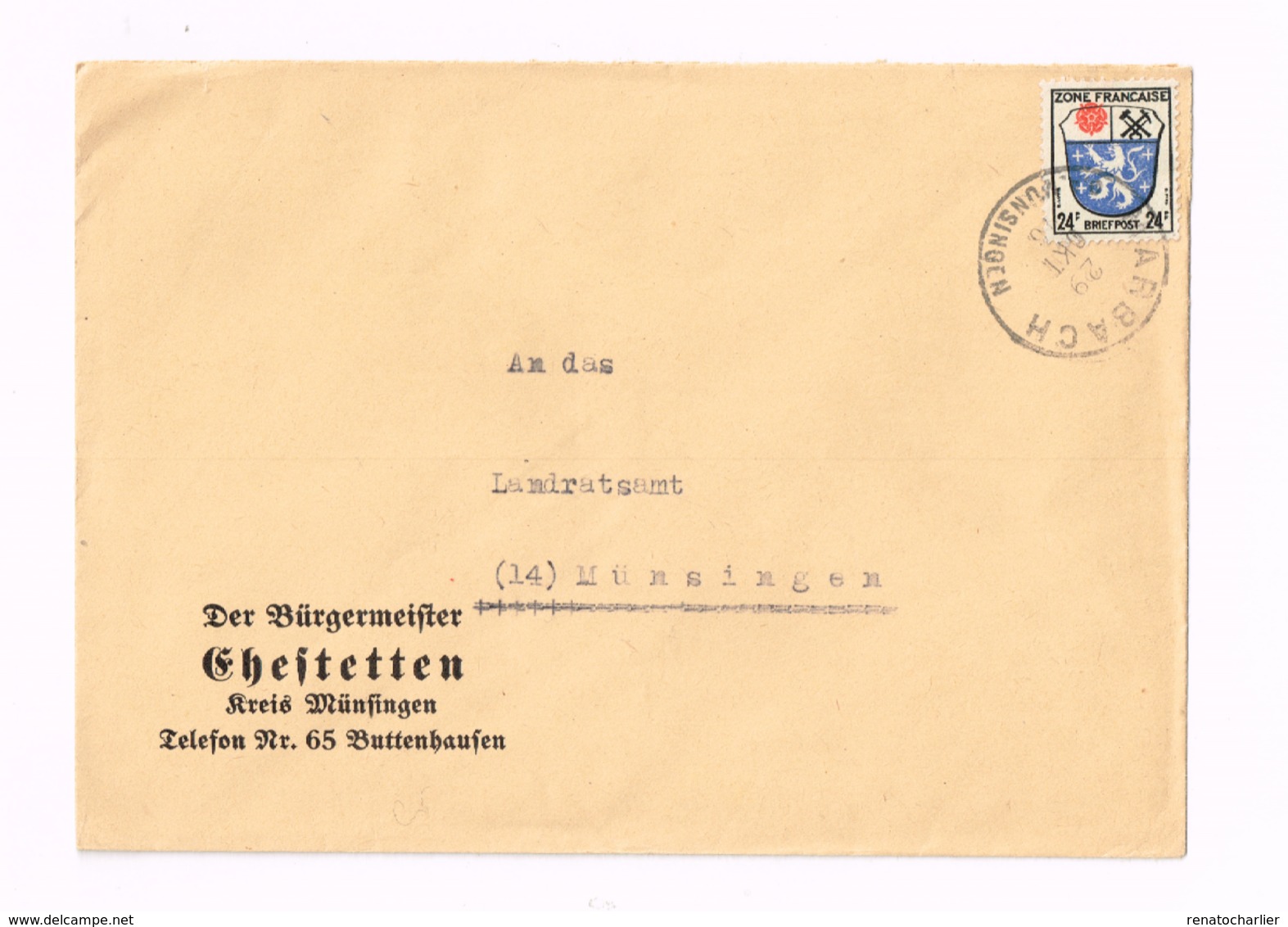 Lettre De Arbach à Münsingen. - Altri & Non Classificati