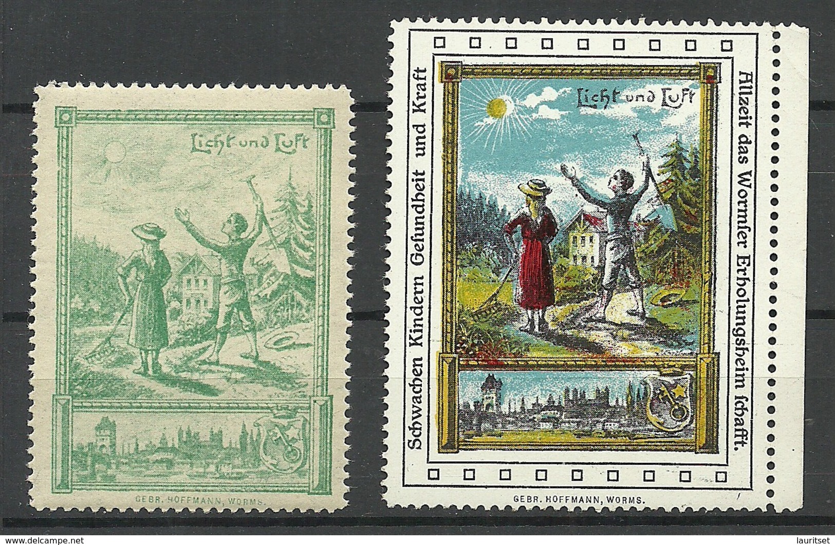 Germany Ca 1910 Wormser Kinder-Erholungsheim Kurort For Children Licht & Luft Vignetten Werbemarken MNH - Erinofilia