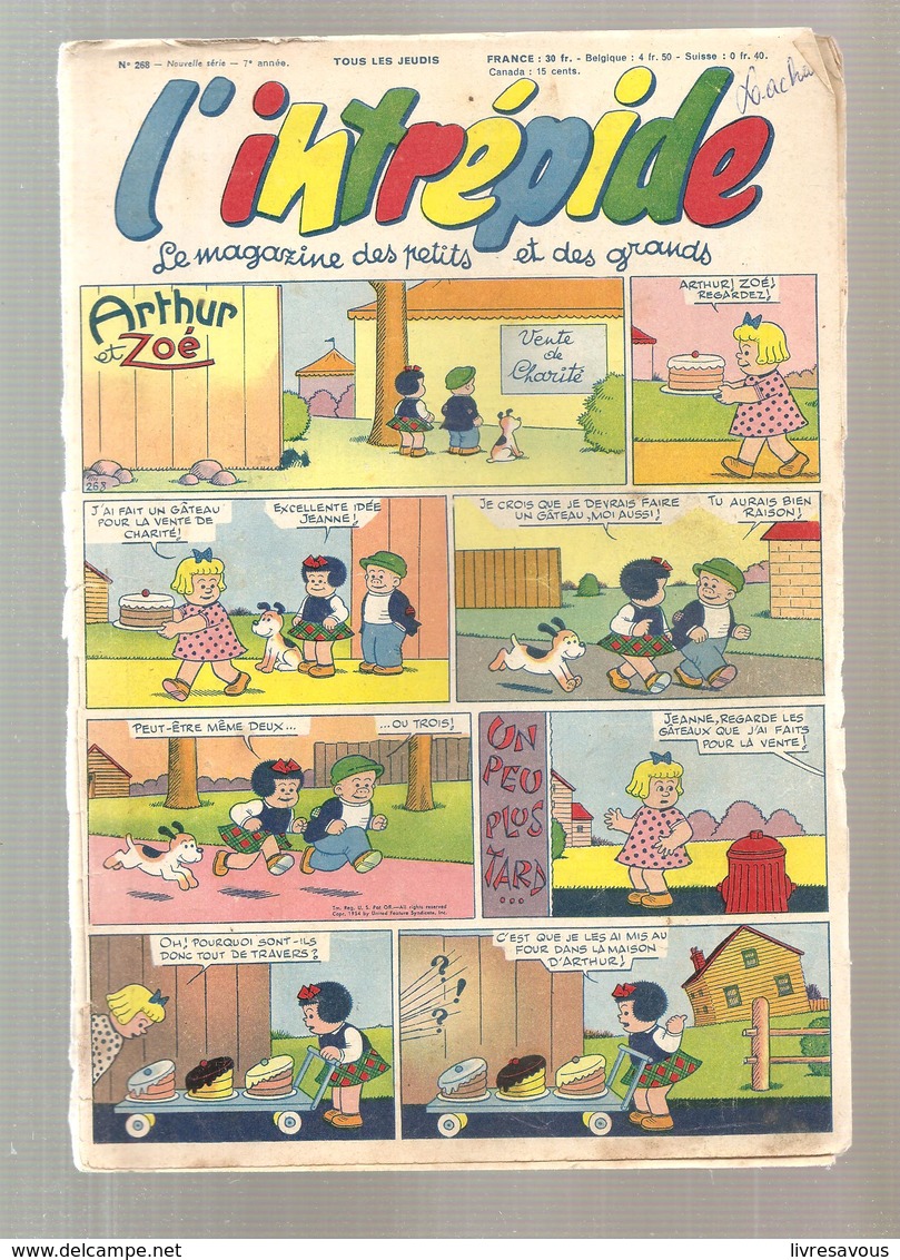 L'intrépide Magazine N°268 De 1954 Arthur Et Zoé - L'Intrépide