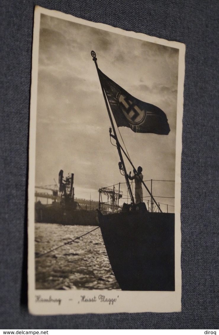 Ancienne Carte Postale Hamburg,bateau Pavillon Allemand ,Allemagne,Historique,collection - Guerre 1939-45