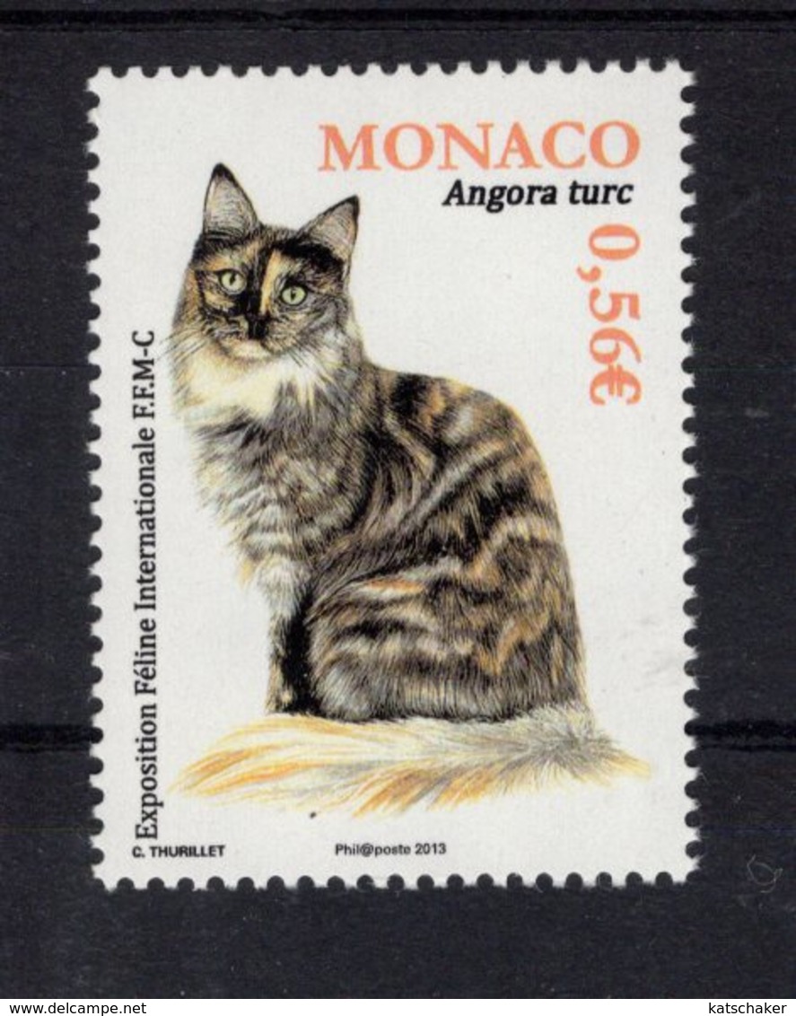 697955008 MONACO 2013 POSTFRIS MINT NEVER HINGED POSTFRISCH EINWANDFREI  SCOTT 2707 TURKISH ANGORA CAT - Neufs