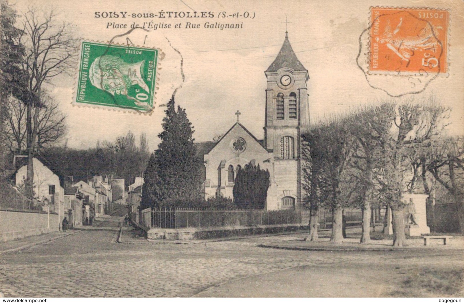 91 SOISY SOUS ETIOLLES Place De  L'Eglise Et Rue Galignani - Other & Unclassified