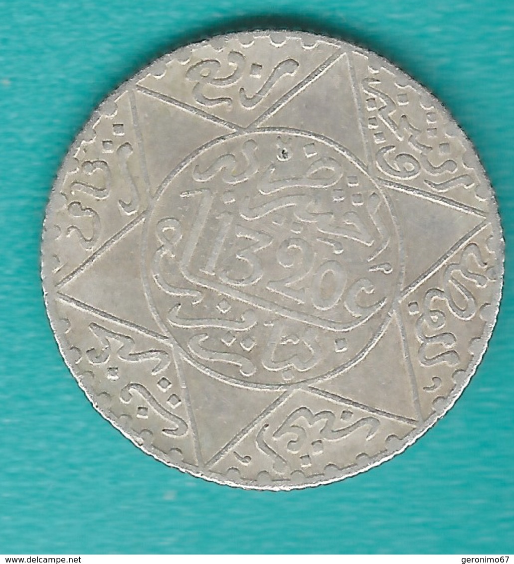 Morocco - Abd Al-Aziz - 2½ Dirham / ¼ Rial - AH1320 (1902) - KMY20.3 - Paris - Maroc