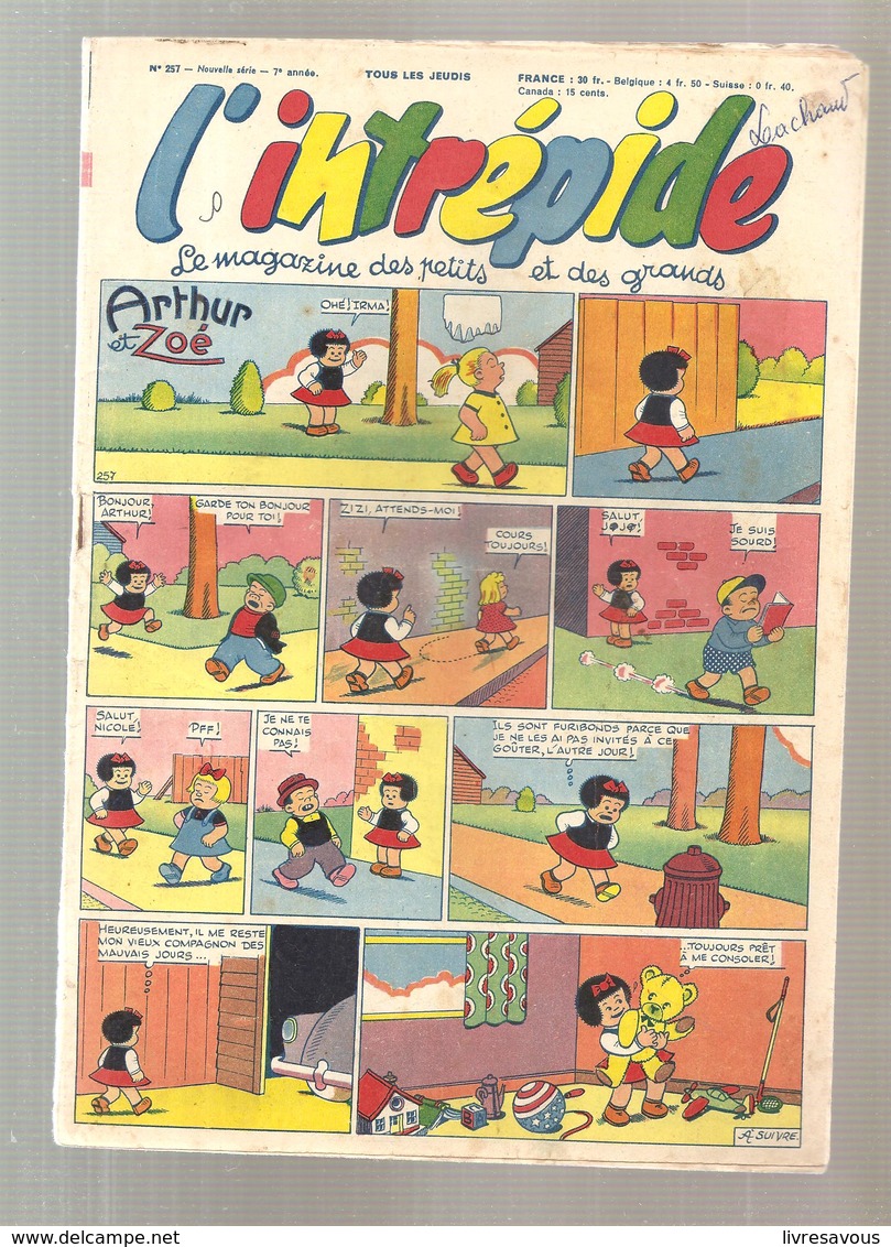 L'intrépide Magazine N°257 De 1954 Arthur Et Zoé - L'Intrépide