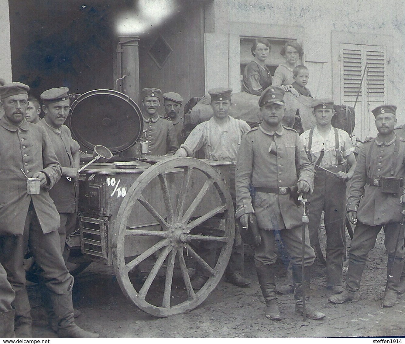 Longeville Les Metz- Feldküche-allemande  Photo Carte-guerre 14 -18 - Metz