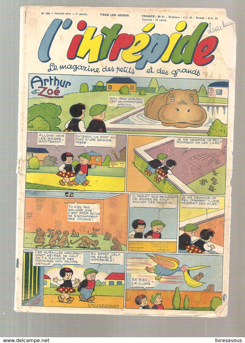 L'intrépide Magazine N°256 De 1954 Arthur Et Zoé - L'Intrépide