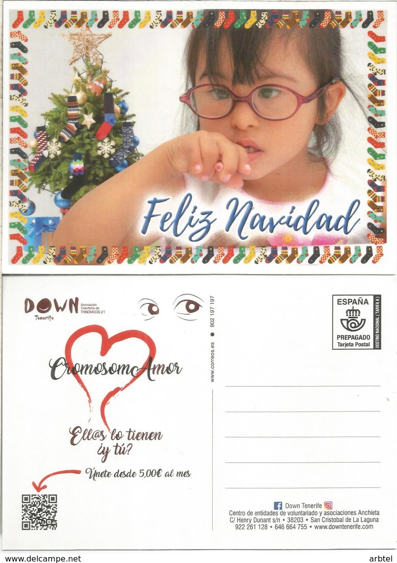 TENERIFE NAVIDAD ENTERO POSTAL TARIFAA SINDROME DE DOWN SYNDROME - 1931-....