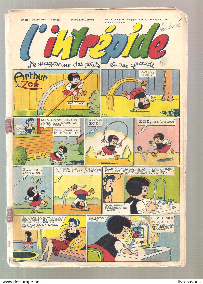 L'intrépide Magazine N°255 De 1954 Arthur Et Zoé - L'Intrépide