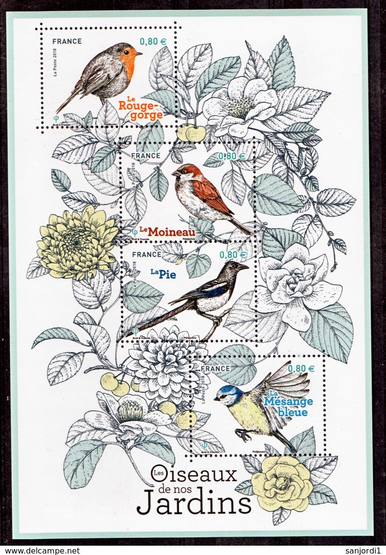 France 2018 Oiseaux Des Jardins  F   Neuf TB ** MNH Sin Charnela Prix De La Poste 3.2 - Passeri