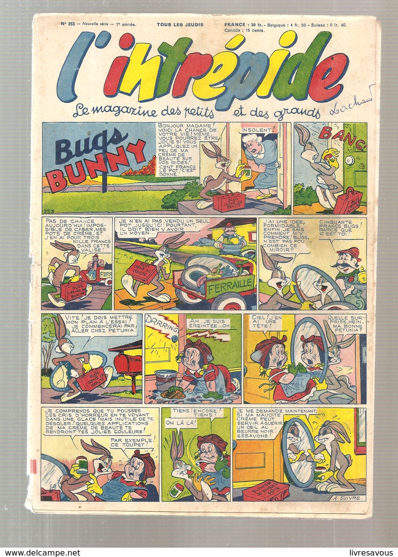 L'intrépide Magazine N°253 De 1954 Bugs BUNNY - L'Intrépide